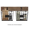 Hastings Home Hanging Double Wire Basket Organizer, Wall Mount Storage, Rustic Style Bins for Office and Home Decor 231930ECG